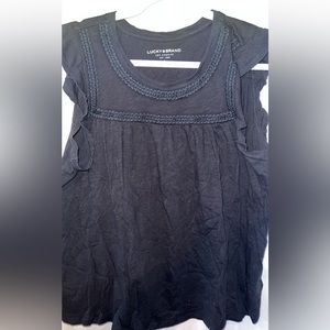 Lucky Brand sz L Black Tee